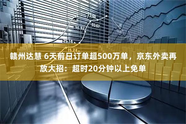 赣州达慧 6天前日订单超500万单，京东外卖再放大招：超时20分钟以上免单