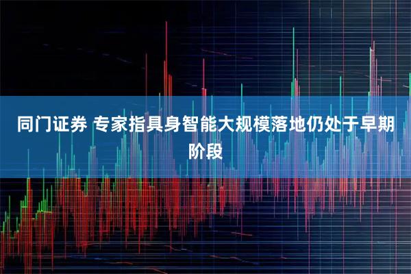 同门证券 专家指具身智能大规模落地仍处于早期阶段